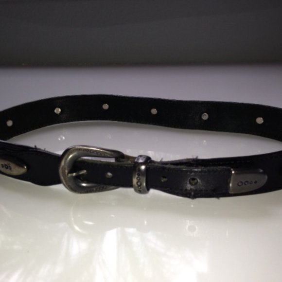 Vintage Black Leather Belt with Studs main image 4